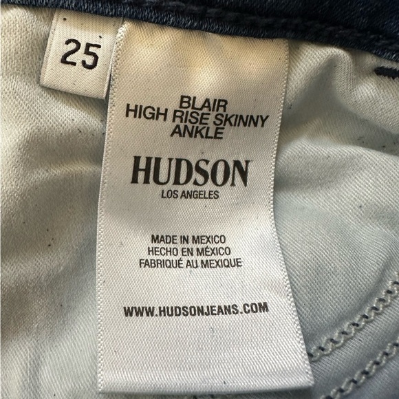 NWT Hudson Blair High Rise Skinny Ankle Jeans size 25 - Picture 6 of 7